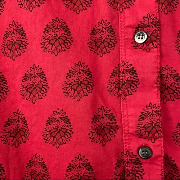 Madewell Ex-Boyfriend Red Leaf Paisley Button Down Shirt - Picture 7 of 10